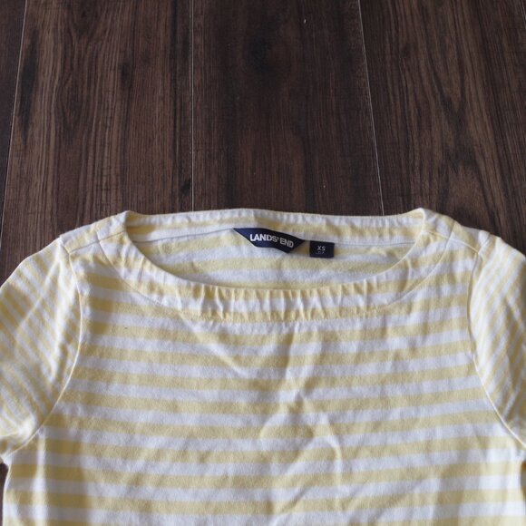 Lands' End Sale Boat Yellow Lemon Long Sleeve Women's Shirt - Picture 4 of 5